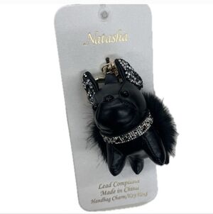 🖤 🔹️Natasha🔹️ Couture Adorable French Bulldog Keychain Bag Charm